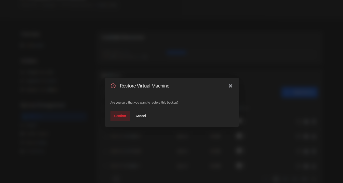 Restore  VM overview