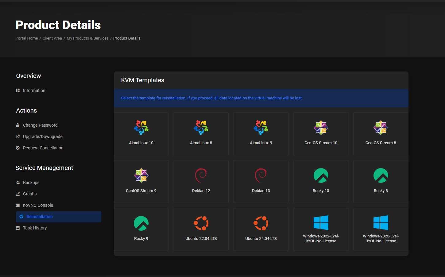 Reinstall OS overview